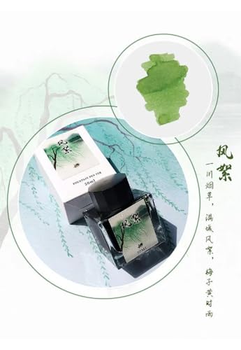 Moonman Green 50ml Glass Bottle Fountain Pen Colour Ink No Blocking Non Carbon Dye Classic Designed Bottle Ink - Image 3