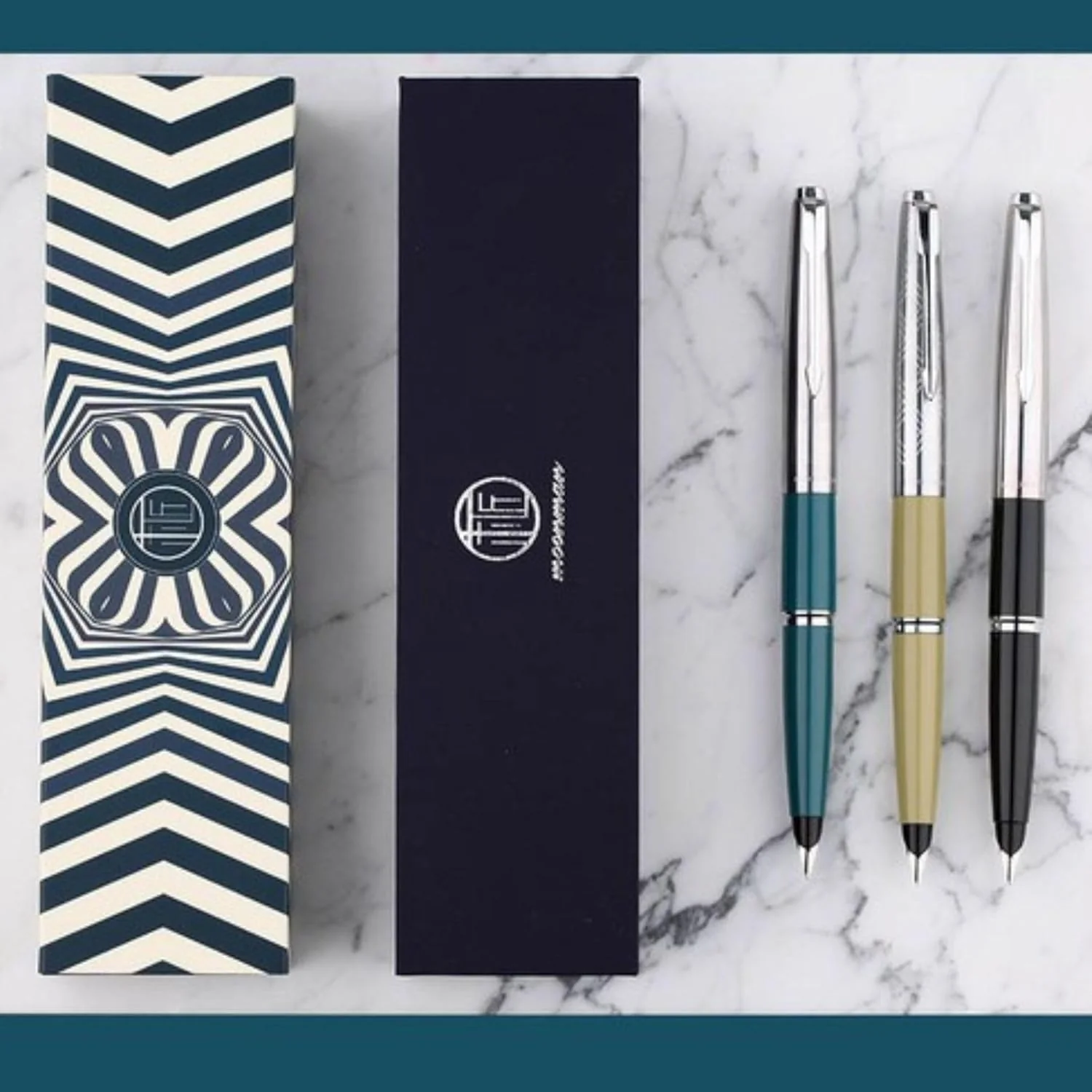 Moonman 80 Half Vintage Fountain Pen – Fine Iridium Nib, Green Barrel with Metal Cap, Semi-Demonstrator Design - Image 5