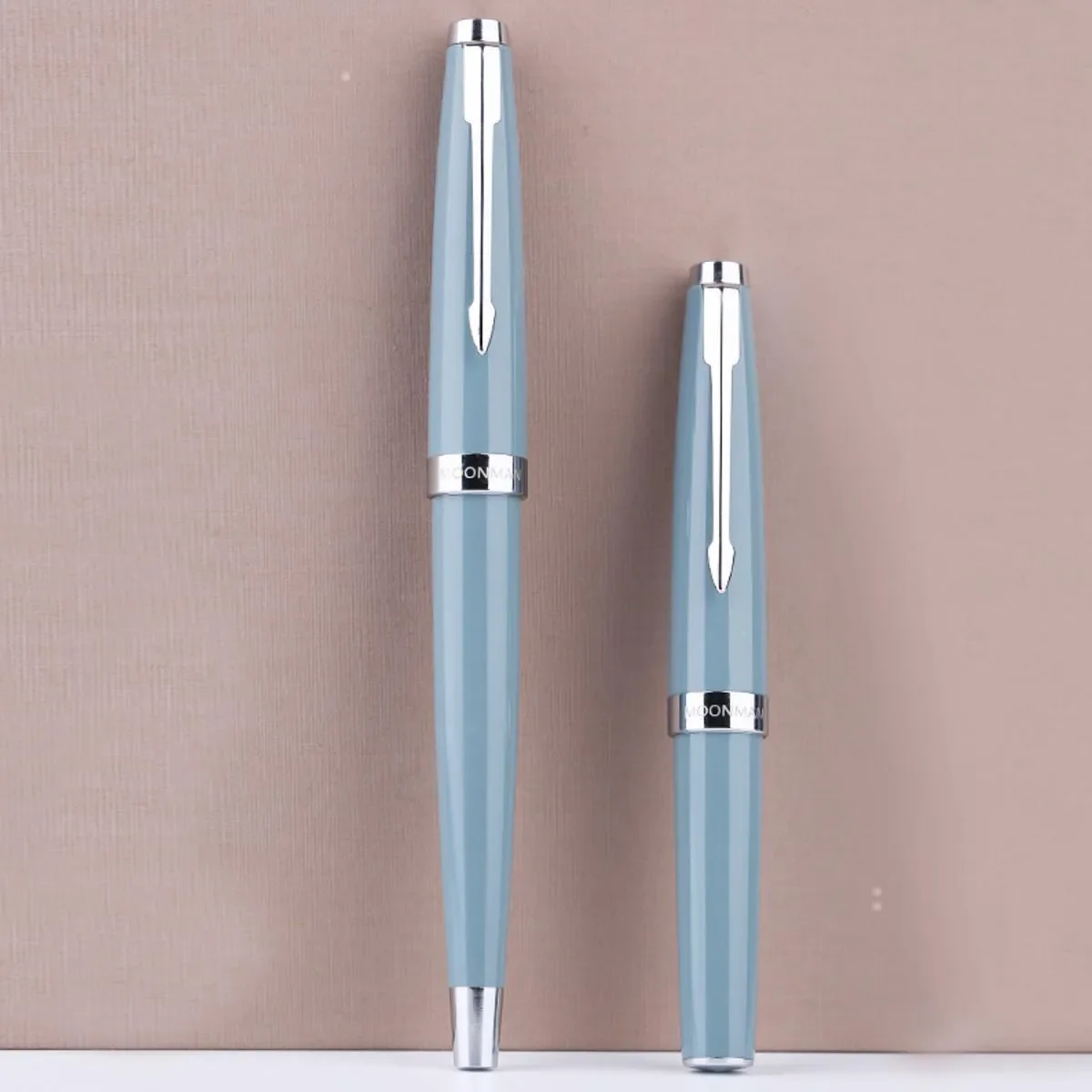 Moonman 80s Light Blue Pocket Fountain Pen – Fine Nib, Silver Clip, Vintage-Inspired Slim Design with Converter - Image 7