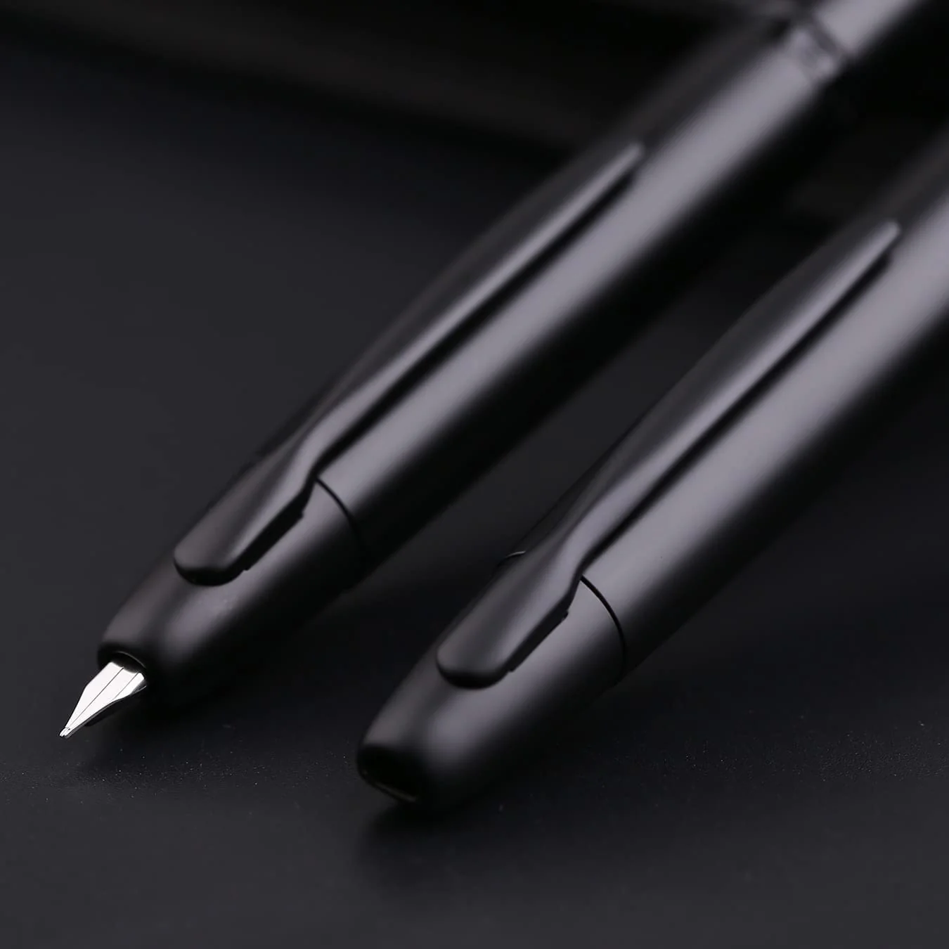 Moonman A1 Press Fountain Pen – Retractable Extra Fine Nib Metal Matte Black Ink Pen with Converter & Gift Box - Image 5