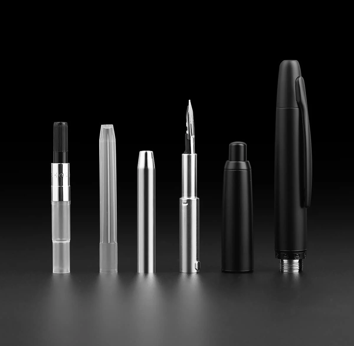 Moonman A1 Press Fountain Pen – Retractable Extra Fine Nib Metal Matte Black Ink Pen with Converter & Gift Box - Image 6