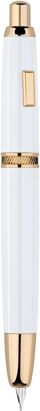 Moonman A1 Press Fountain Pen – Extra Fine Nib, Retractable White & Gold Writing Set with Converter (No Clip Version) - Image 4