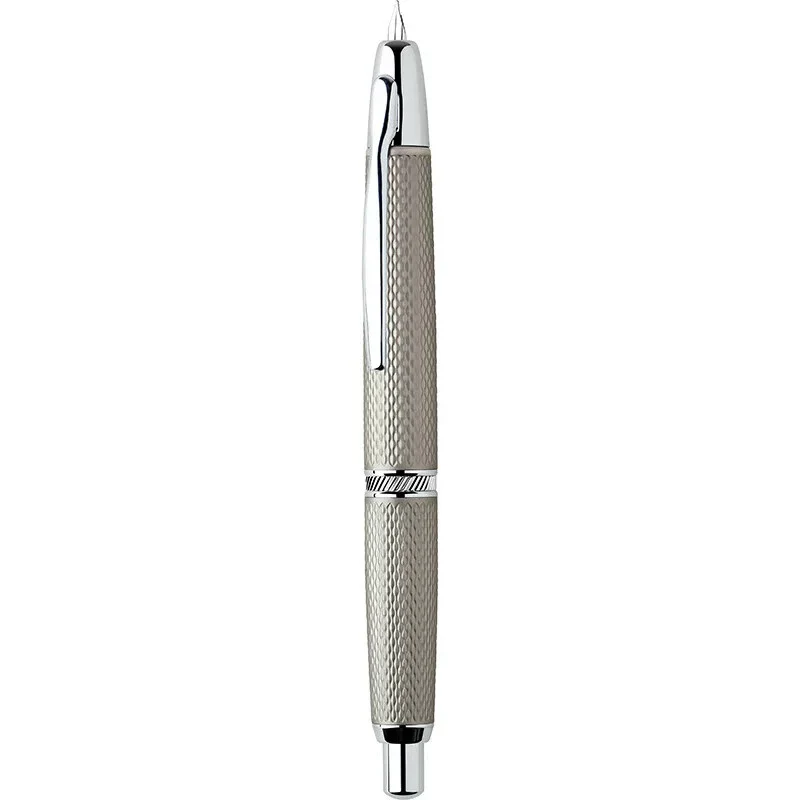 Moonman A1 Reverse Scale Retractable Fountain Pen – Extra Fine 0.38mm Nib, White Grid Metal Body with White Clip, Press Mechanism, Includes Converter, Dropper & Gift Box - Image 3