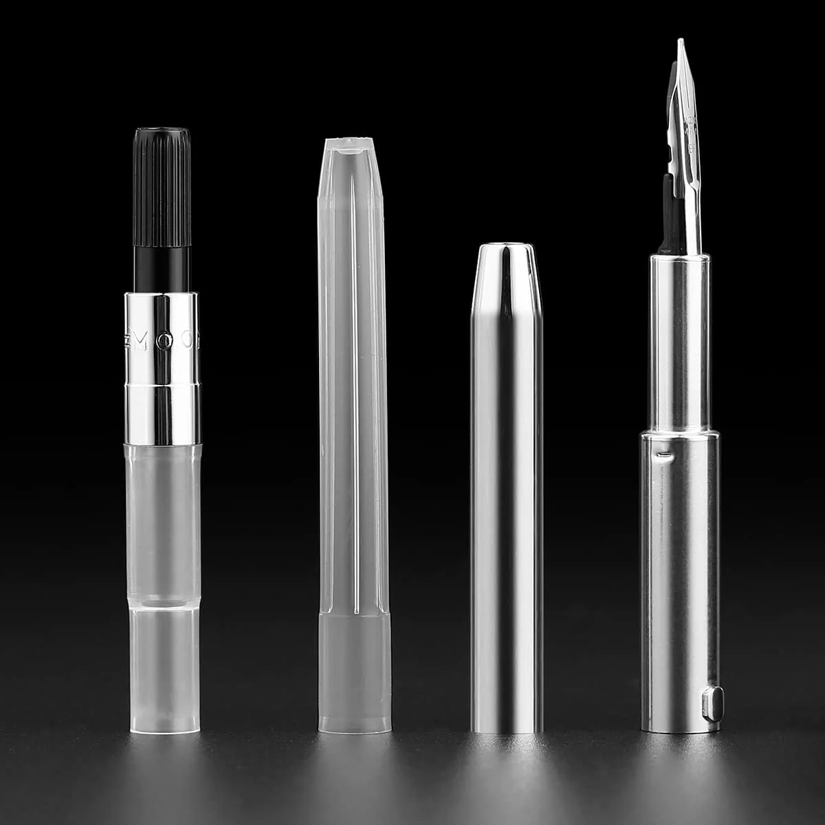 Moonman A2 Retractable Fountain Pen – Extra Fine 0.4mm Nib, Press-Out Mechanism, White Resin Body, Silver Clip, Writing Set with Converter - Image 3