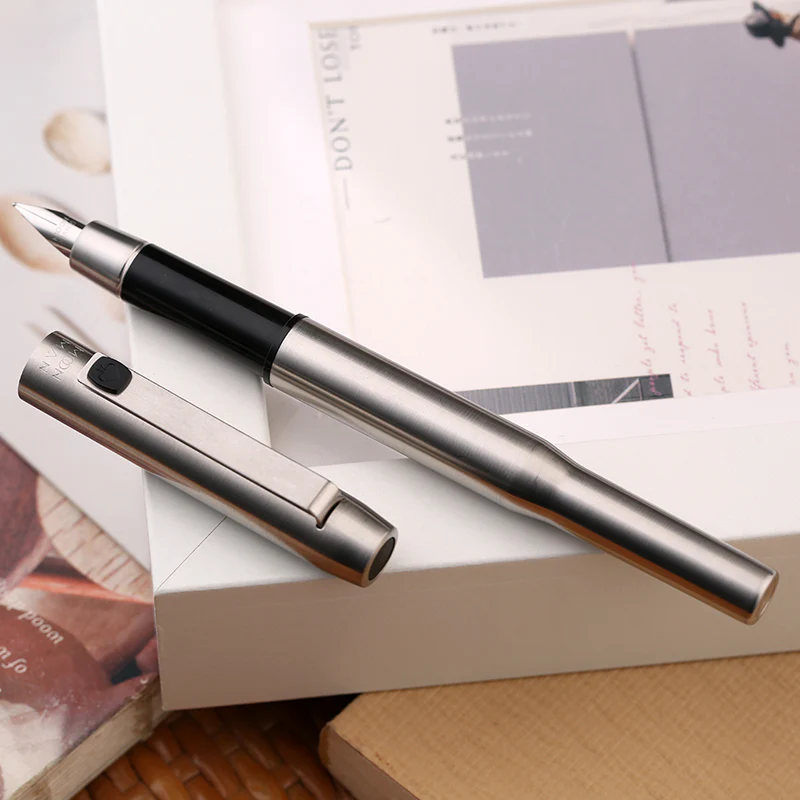 Moonman B25 Spades Ares Fountain Pen – Fine Nib (0.5mm), Stainless Steel - Image 4
