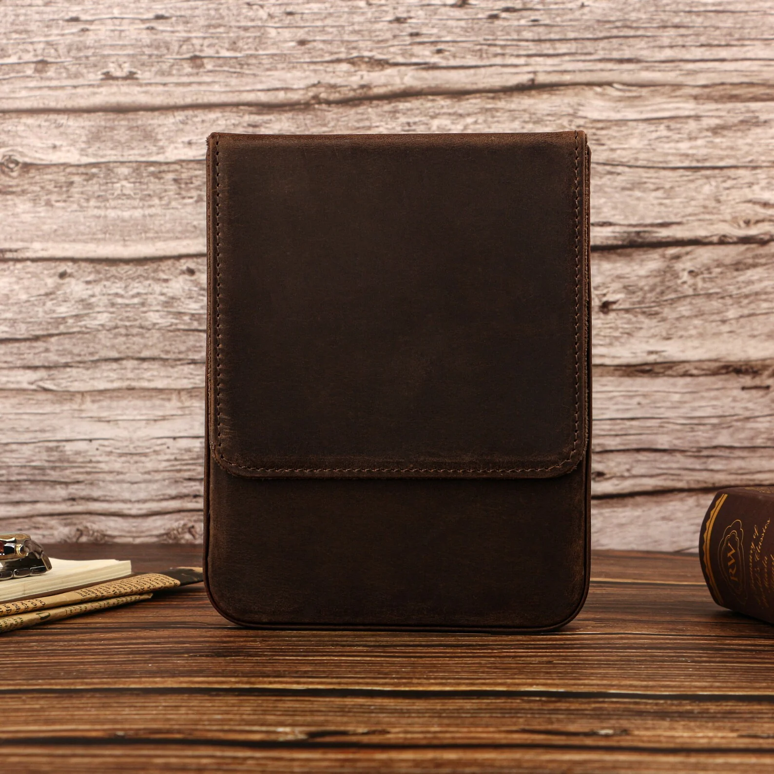 Moonman Leather 6 Slots Pen Case with Removable Pen Tray – Dust-proof Storage & Protection Box - Image 3