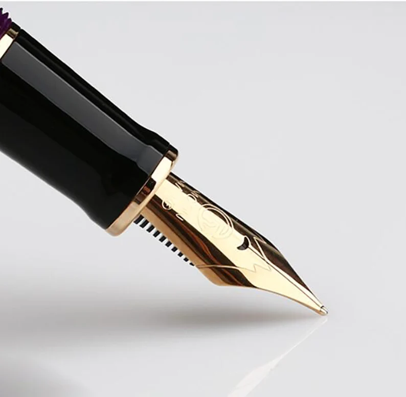 Moonman M600S Crystal Blue Fountain Pen – Medium Iridium Nib, Golden Trim, Elegant Writing Gift - Image 2