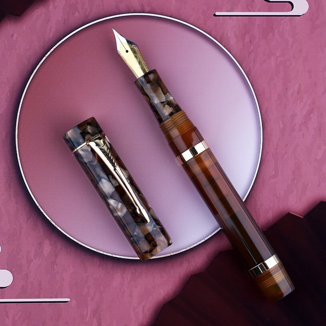 Moonman M700 Fountain Pen – BOCK Fine Nib, Acrylic Writing Pen with Converter - Image 4