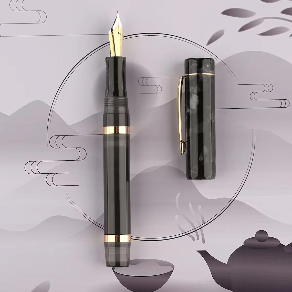 Moonman M700 Fountain Pen – BOCK Fine Nib, Acrylic Writing Pen with Converter - Image 7