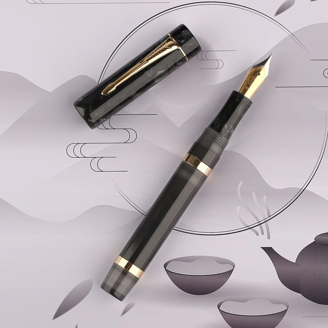 Moonman M700 Fountain Pen – BOCK Fine Nib, Acrylic Writing Pen with Converter - Image 8