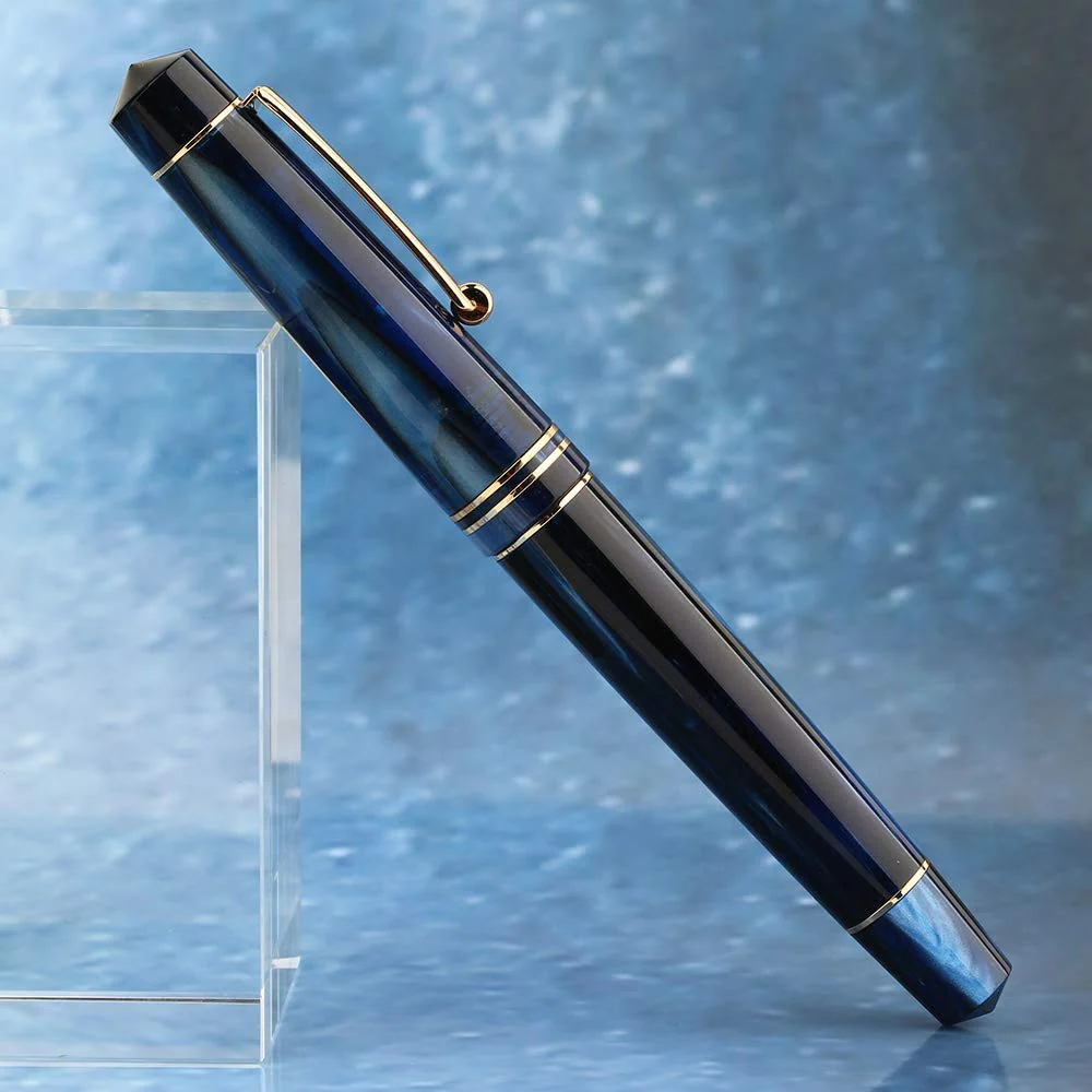 Moonman M800 Blue Acrylic Fountain Pen – Fine Nib, Vintage Design, Converter Included - Image 5