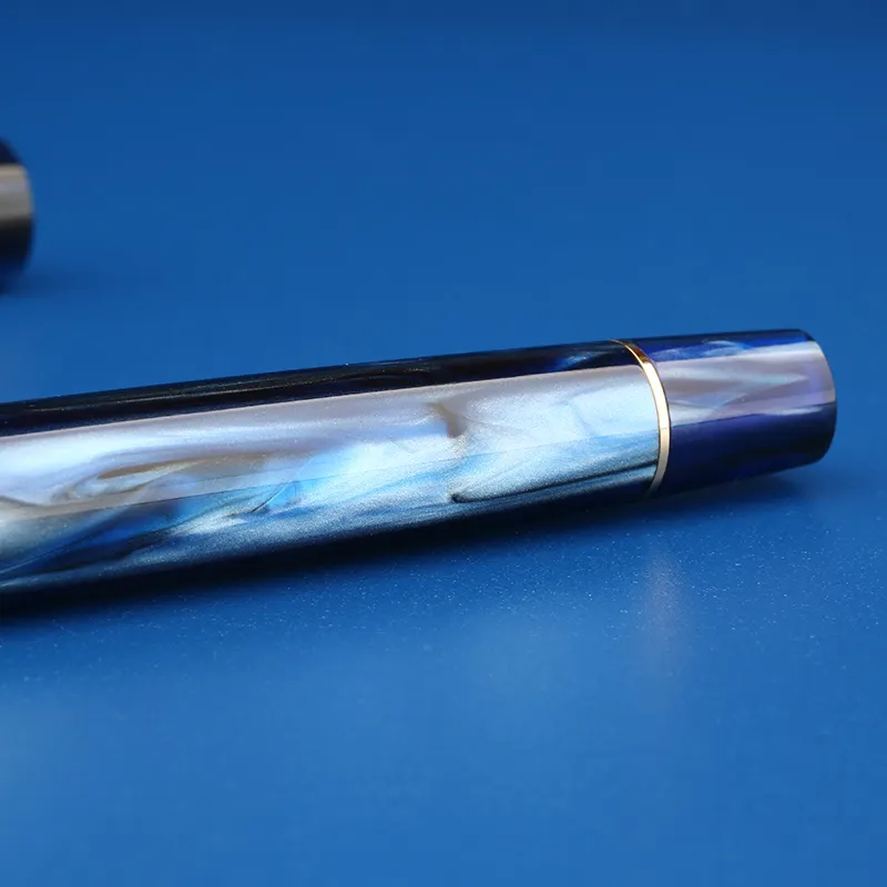 Moonman M800 Blue Acrylic Fountain Pen – Fine Nib, Vintage Design, Converter Included - Image 8