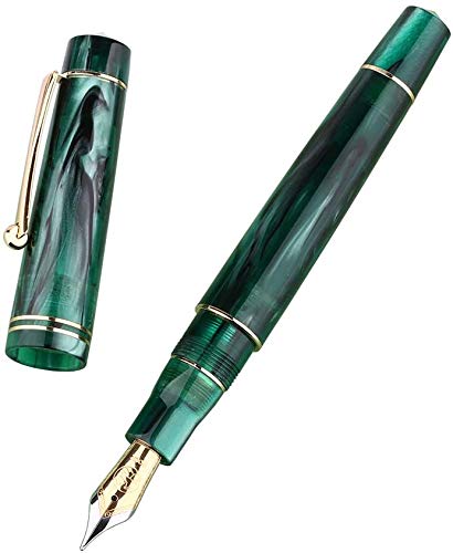 Moonman M800 Green Acrylic Fountain Pen, Germany Bock Fine Nib with Converter and Pen Box Set - Image 3