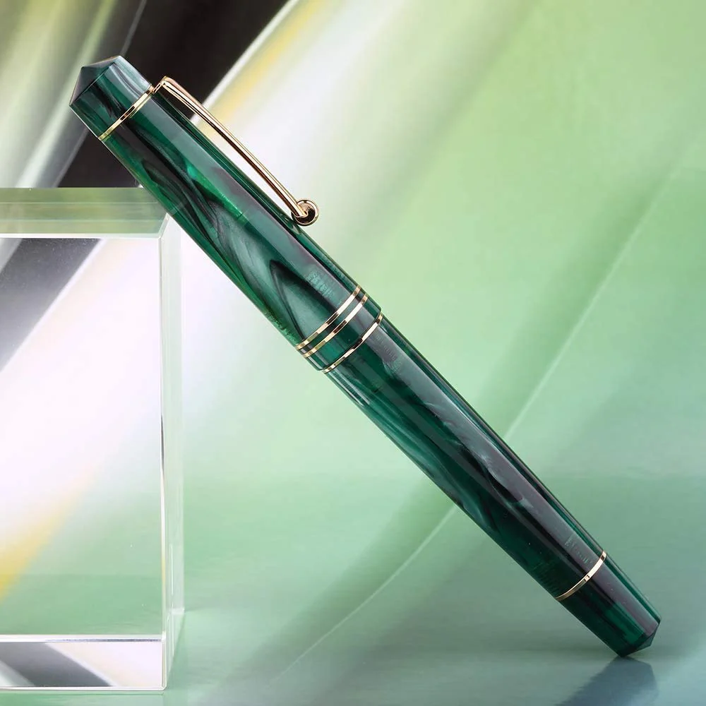 Moonman M800 Green Acrylic Fountain Pen, Germany Bock Fine Nib with Converter and Pen Box Set - Image 4