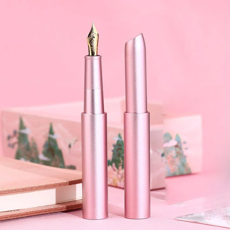 Moonman Metal Candy Lipstick Fountain Pen-Pink - Image 2
