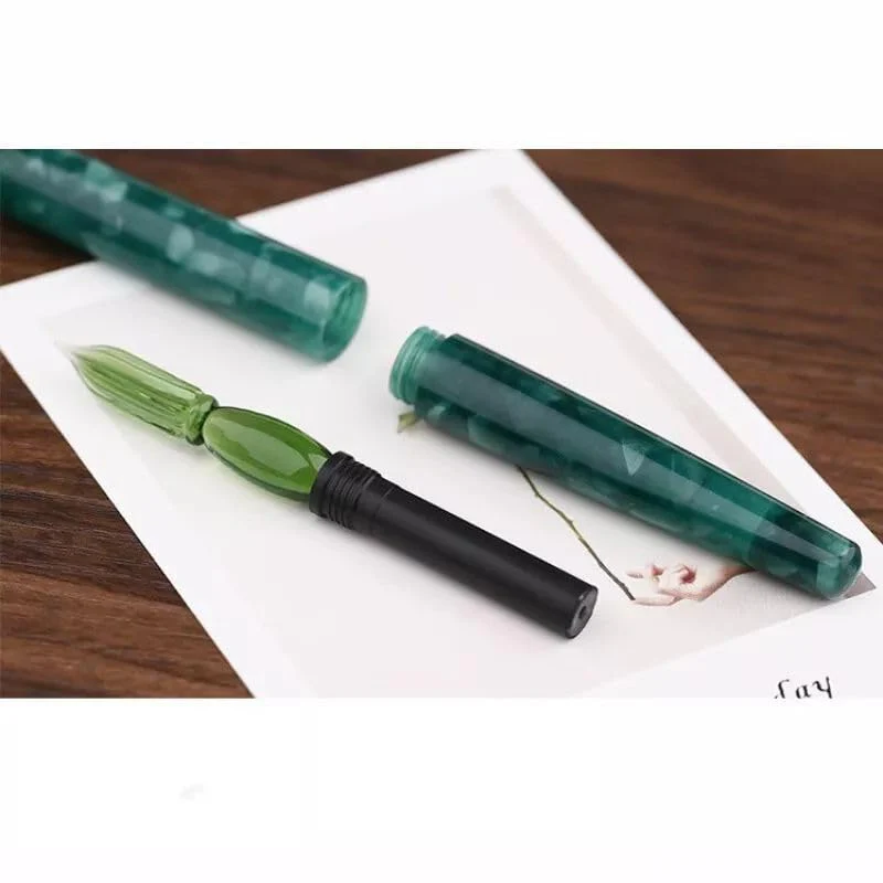 Moonman N10 Glass Dip Pen – Forest Green Acrylic Body with Handcrafted Glass Nib, 0.6–0.8mm, for Writing, Calligraphy & Drawing - Image 5