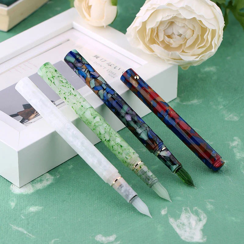 Moonman N8 Dual-Use Fountain & Glass Dip Pen – Jade Green Resin Body, Bent Nib, Compact Design - Image 5