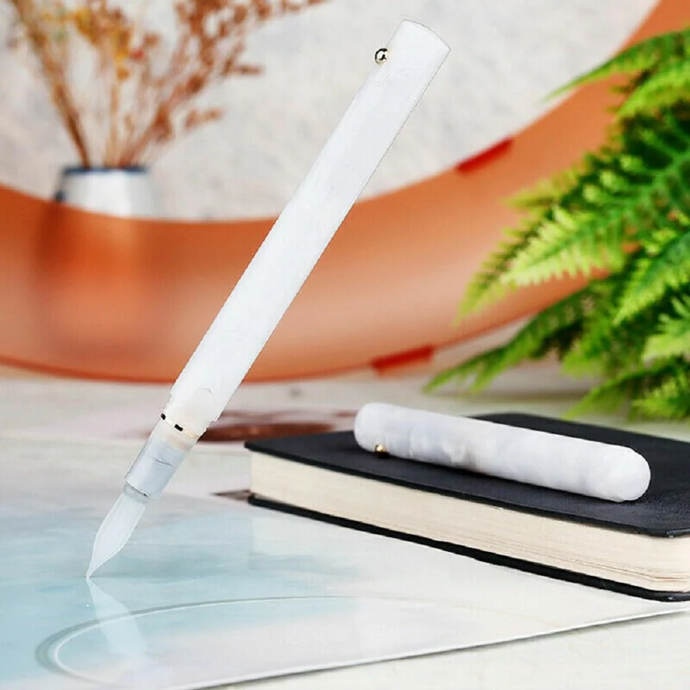 Moonman N8 Mini Fountain Pen – Extra Fine Bent Nib, Pearl White Resin, Pocket-Sized with Ink Converter - Image 3