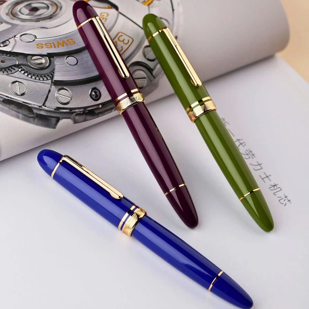 Moonman P140 Piston Fountain Pen – Green Resin | Size #8 Fine/Medium Nib | Brass Piston System | Box - Image 7