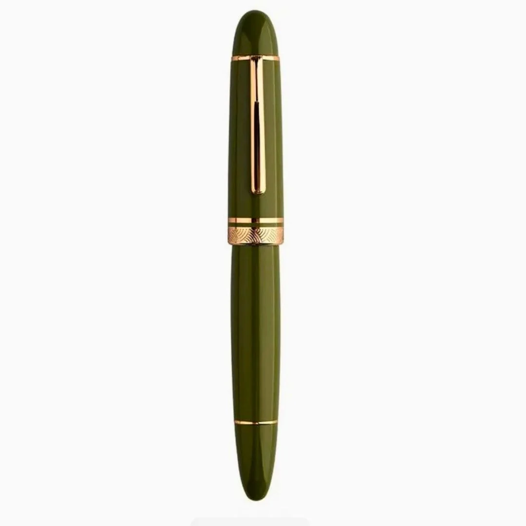 Moonman P140 Piston Fountain Pen – Green Resin | Size #8 Fine/Medium Nib | Brass Piston System | Box - Image 9