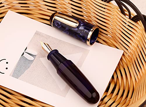 Moonman Q1 Mini Eyedropper Fountain Pen – Fine Nib, Purple Acrylic, Pocket-Size Writing Set - Image 2