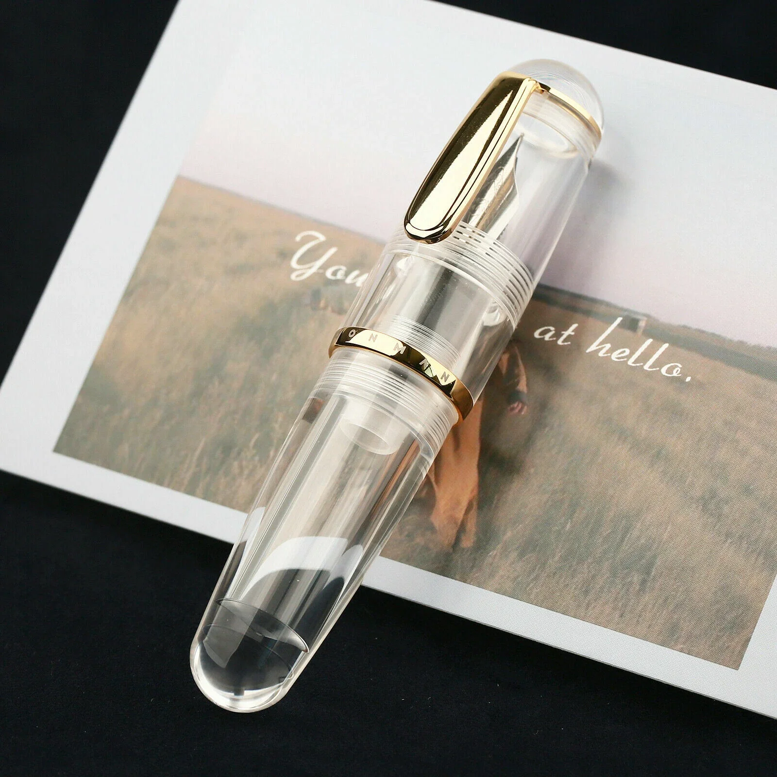 Moonman Q1 Mini Eyedropper Fountain Pen – Transparent Resin Body, Fine & Extra Fine Iridium Nib Options, Large Ink Capacity Pocket Pen - Image 4
