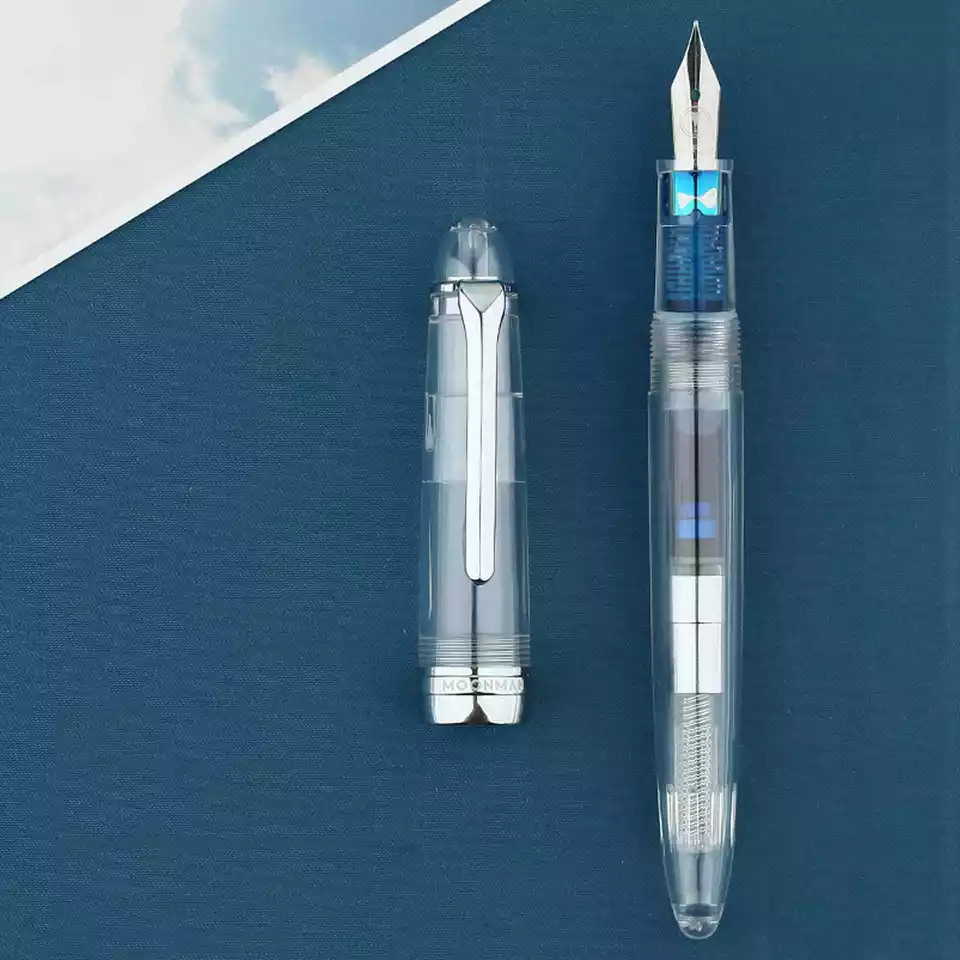 Moonman S6 Transparent Resin Fountain Pen – Extra Fine (0.38mm) / Fine (0.5mm) Nib Writing Set - Image 2