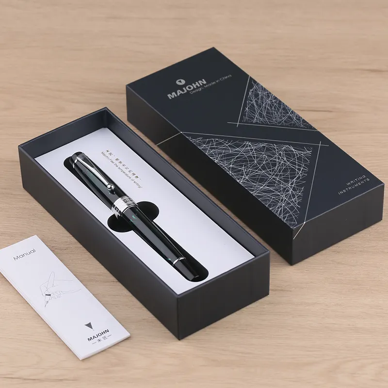 Moonman T5 Piston Fountain Pen – Green Fireworks, Large Ink Capacity, Resin Body, Fine/Medium/Extra Fine Nib, Gift Box Included - Image 5