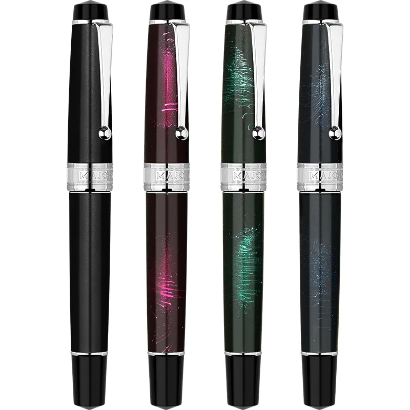Moonman T5 Piston Fountain Pen – Green Fireworks, Large Ink Capacity, Resin Body, Fine/Medium/Extra Fine Nib, Gift Box Included - Image 7