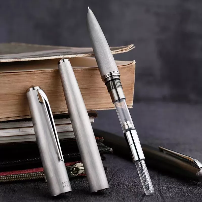 Moonman Ti200 Stainless Steel Fountain Pen - Fine Nib, Classic Smooth Writing Pen - Image 4