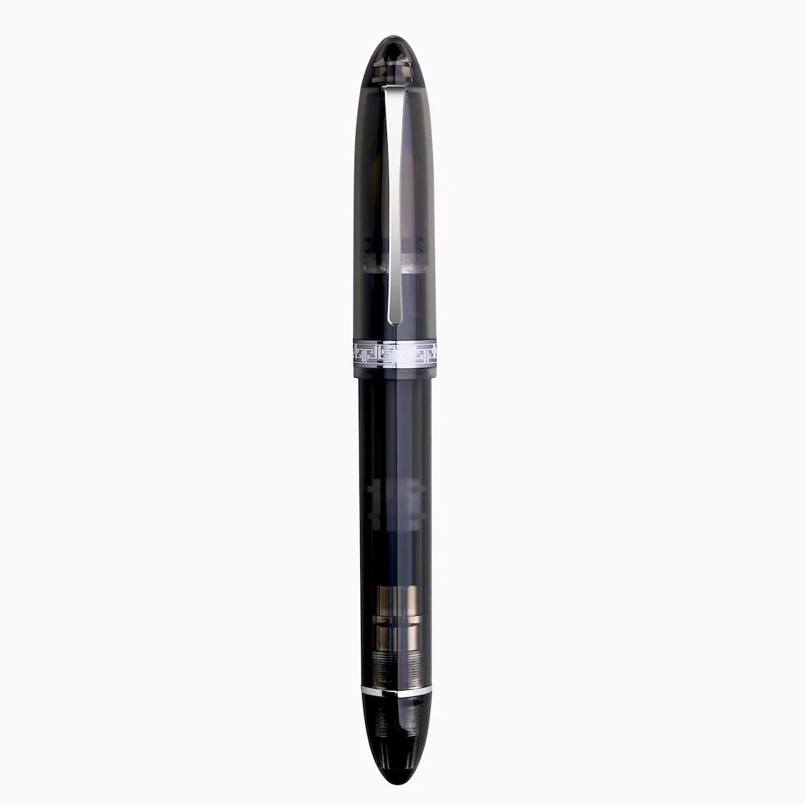 Moonman V60 Grey Transparent Piston Fountain Pen, Fine Nib (0.5mm), Triangular Resin Body, Gift Box Included - Image 6