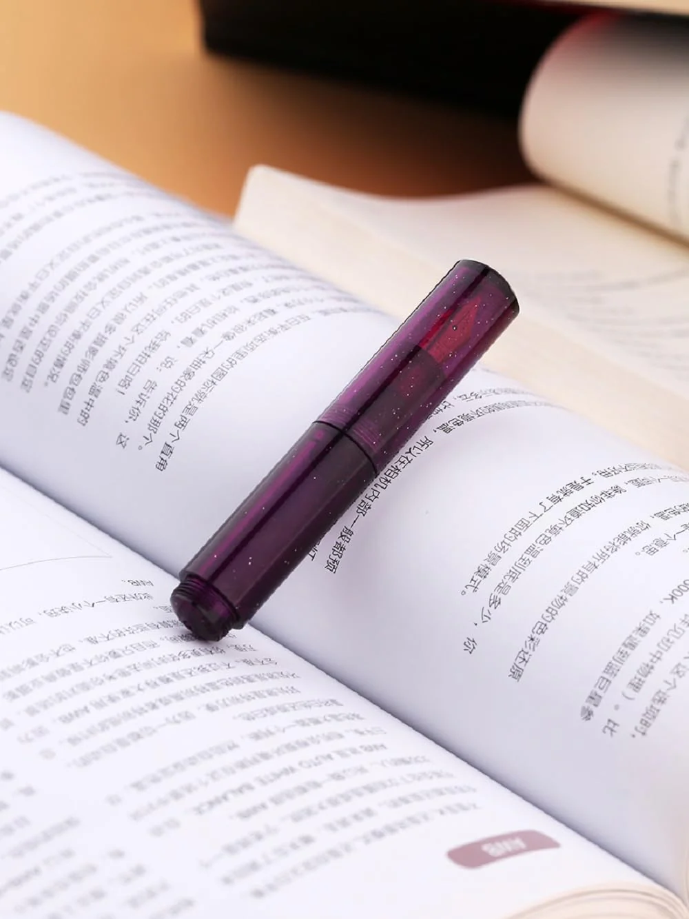 Moonman Wancai Mini Fountain Pen – Starry Purple Acrylic Pocket Pen, Extra Fine & Fine Iridium Nib, Eyedropper Filling System - Image 4