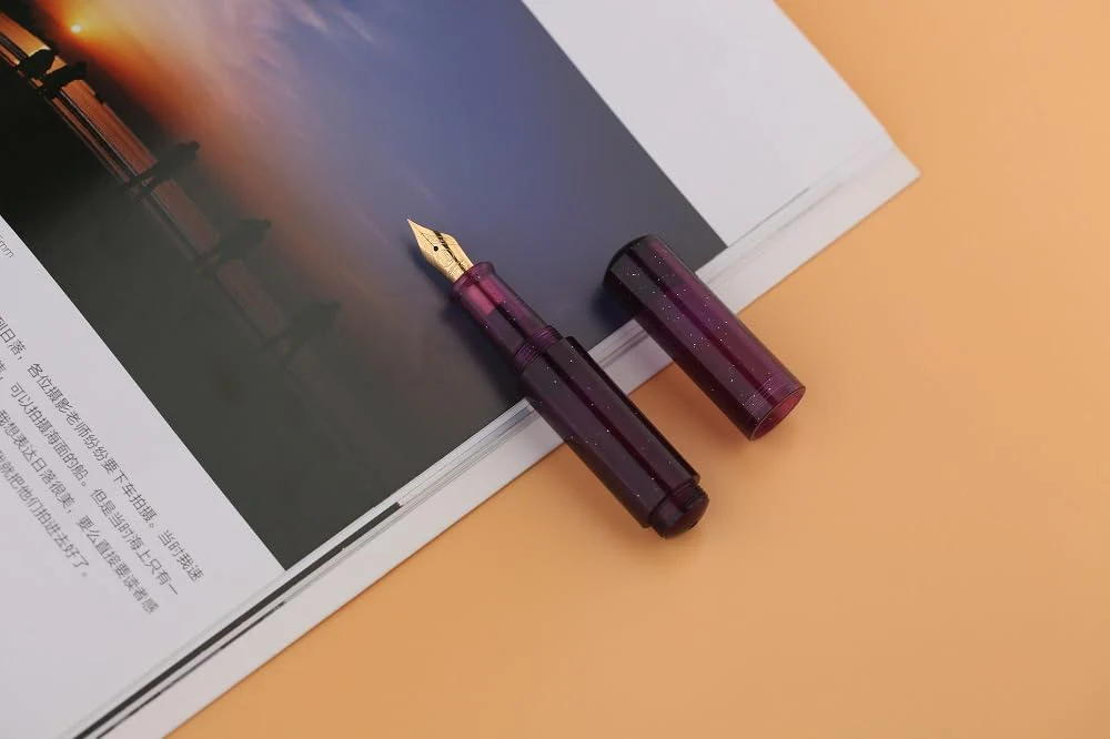 Moonman Wancai Mini Fountain Pen – Starry Purple Acrylic Pocket Pen, Extra Fine & Fine Iridium Nib, Eyedropper Filling System - Image 5