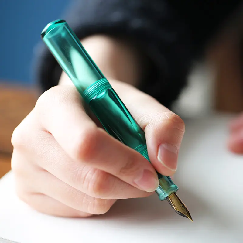 Moonman Wancai Mini Transparent Pocket Fountain Pen - Fine Nib (Green) - Image 6