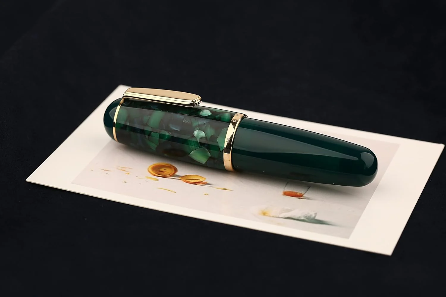 Moonman Q1 Mini Eyedropper Filling Fountain Pen, Iridium Nib Pocket Pen with Gift Box, Palm Short Writing Set for Travel (Green,Extra Fine Nib 0.3mm) - Image 3