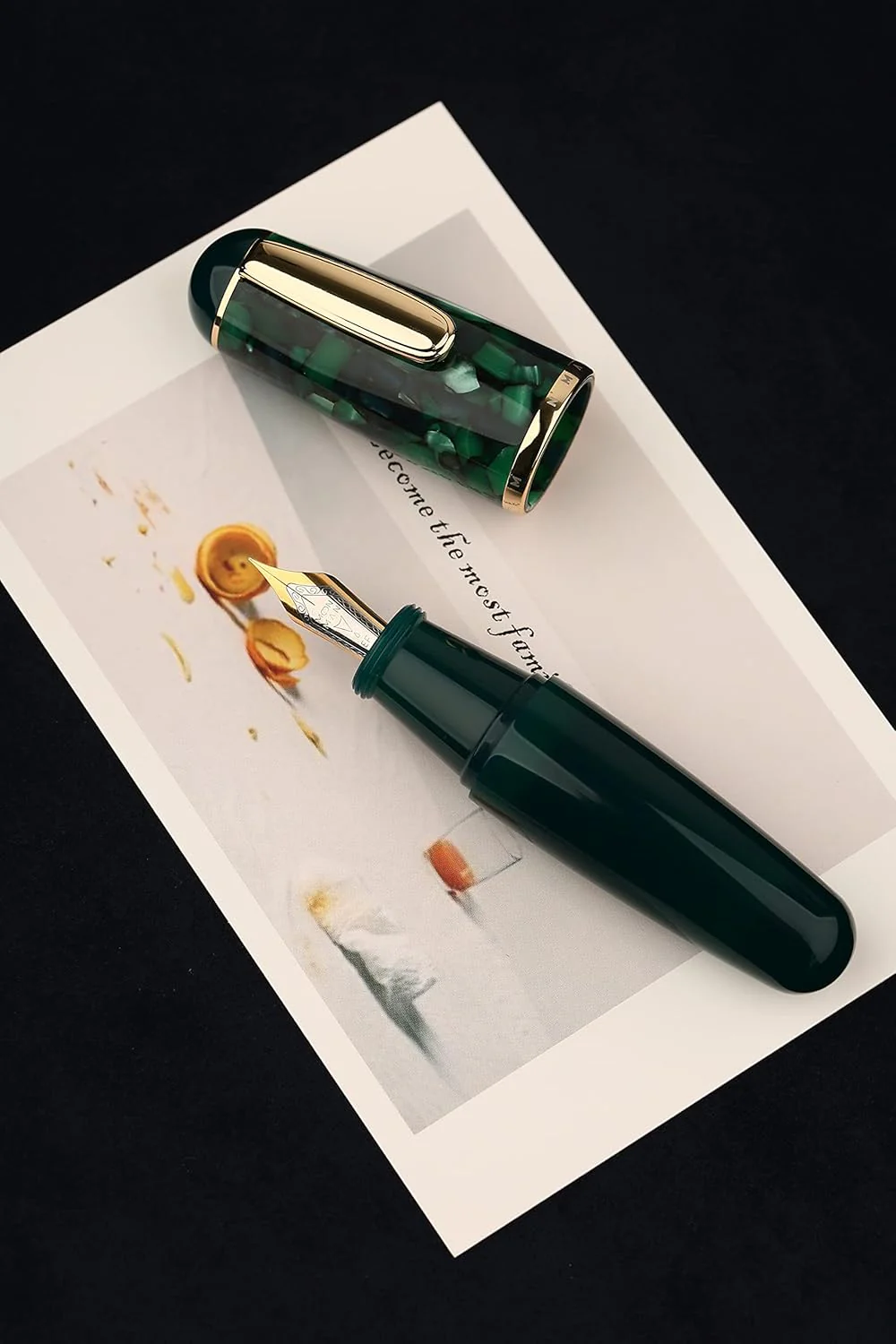 Moonman Q1 Mini Eyedropper Filling Fountain Pen, Iridium Nib Pocket Pen with Gift Box, Palm Short Writing Set for Travel (Green,Extra Fine Nib 0.3mm) - Image 4