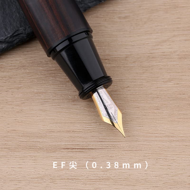 Moonman Q1 Mini Eyedropper Filling Fountain Pen, Iridium Nib Pocket Pen with Gift Box, Palm Short Writing Set for Travel (Black Sandalwood,Extra Fine Nib 0.3mm) - Image 4