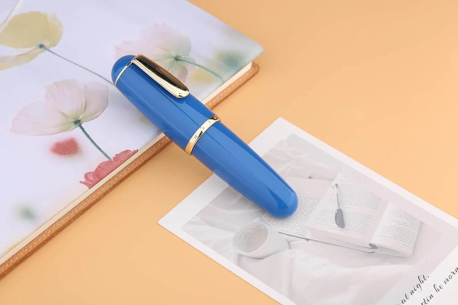 Moonman Q1 Mini Eyedropper Extra Fine Fountain Pen, Concubine Blue Resin Short Pocket Pen,Large Capacity Writing Pen Case Set - Image 4