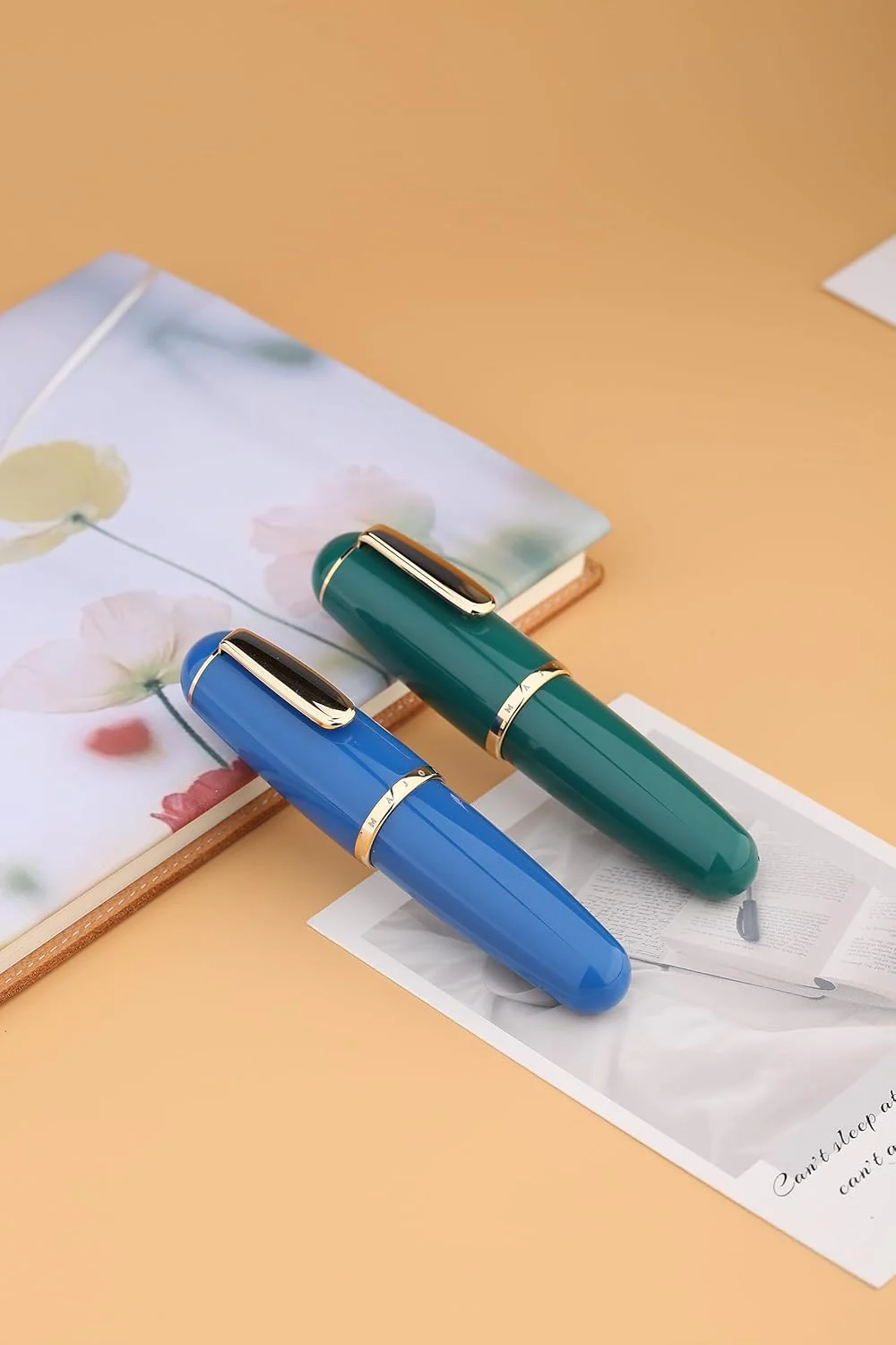 Moonman Q1 Mini Eyedropper Extra Fine Fountain Pen, Pine Blossom Green Resin Short Pocket Pen,Large Capacity Writing Pen Case Set - Image 4