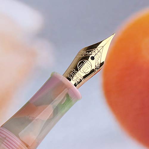 Moonman S1 Acrylic Celluloid Fountain Pen Extra Fine Nib with Gift Box - Turquoise Marble - Image 4