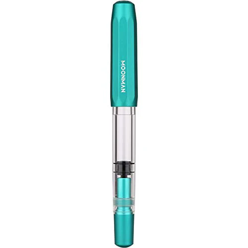 Moonman T1 Piston 0.6 MM Fountain Pen Fine, Blue Aluminium Transparent Acrylic Large Ink Capacity Writing Pen Box Set - Image 3