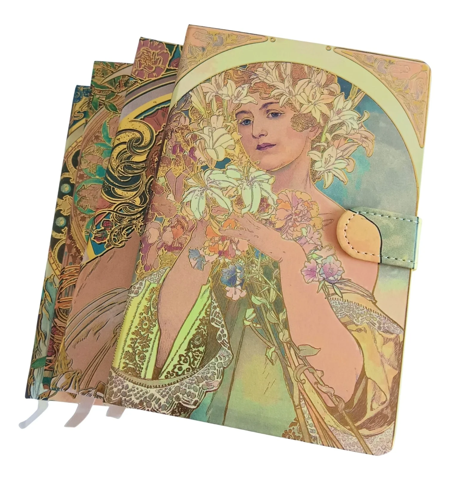 Mucha Art Nouveau Magnetic Flap Notebook - A5 & A7 Fountain Pen Journal - Image 2
