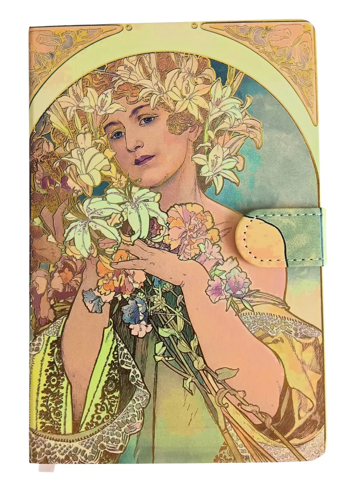 Mucha Art Nouveau Magnetic Flap Notebook - A5 & A7 Fountain Pen Journal - Image 4