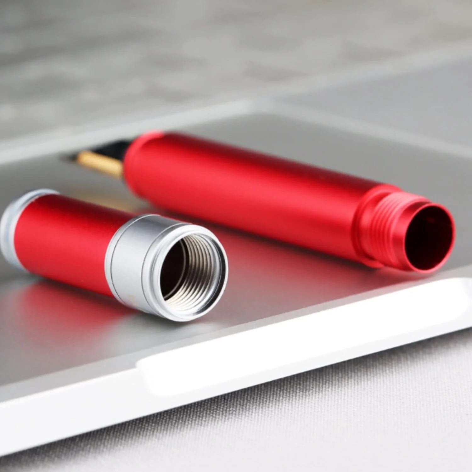 Moonman N1 Mini Fountain Pen Fine Nib, 0.5MM Red Aluminum Pocket Short Travel Pen with Ink Converter - Image 4