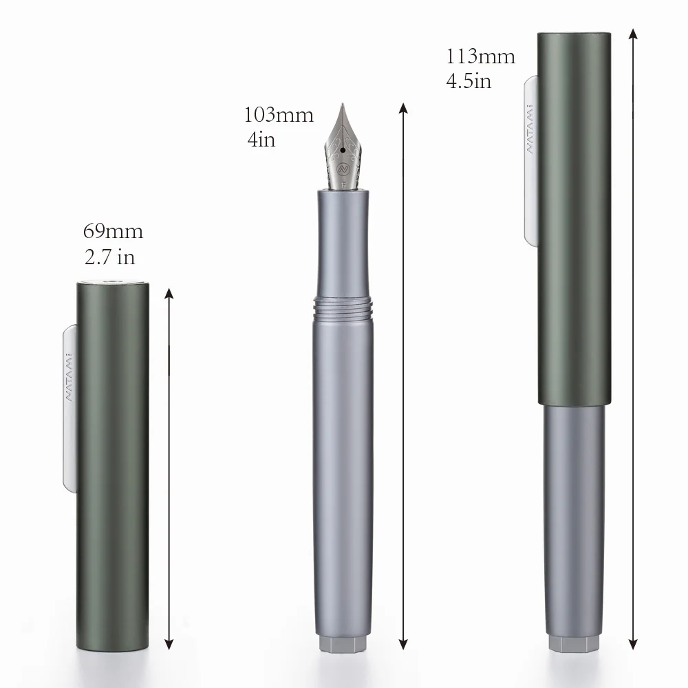 Natami PrismX Fountain Pen Fine Nib - Lightweight Aluminum Pocket EDC with Rotary Filler. - Image 4