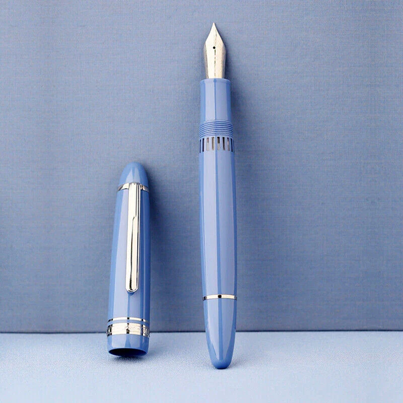 Moonman P136 Piston Fountain Pen –  Glacier Blue Resin Body with Silver Clip, Extra Fine, Fine, Medium, Broad Nib Options, Comes with Gift Box - Image 3