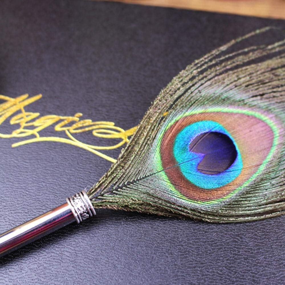 Peacock Feather Quill Dip Pen 0.5mm Fine Nib Writing Ink Set with Gift Box – Steel Ink Stationery Set for Calligraphy & Creative Writing - Image 3