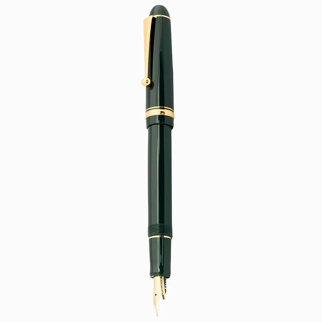 Pilot Custom 74 Fountain Pen – 14K Gold Medium Nib (No.10), Black or Green Resin Body with Gold Trim, Screw-Cap, CON-40 Converter, Made in Japan - Image 7