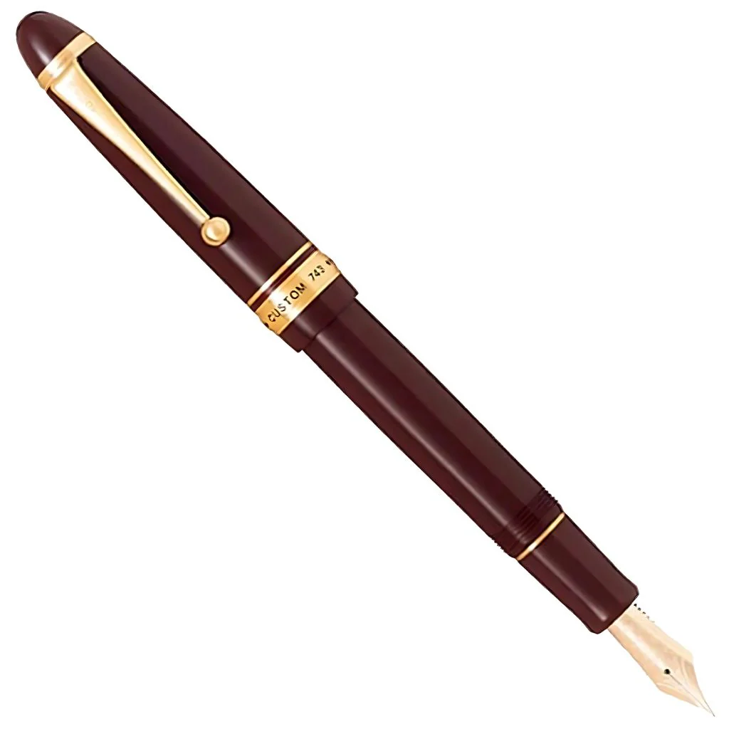 Pilot Custom 743 Fountain Pen – Maroon Barrel with 14K Gold Medium Nib, Luxury Resin Body, Con-70 Converter  – Made in Japan - Image 4