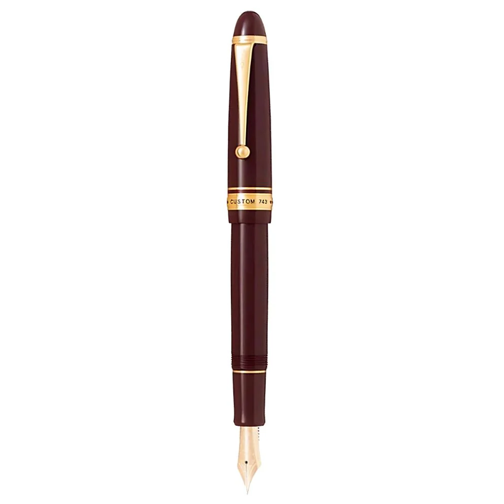 Pilot Custom 743 Fountain Pen – Maroon Barrel with 14K Gold Medium Nib, Luxury Resin Body, Con-70 Converter  – Made in Japan - Image 5
